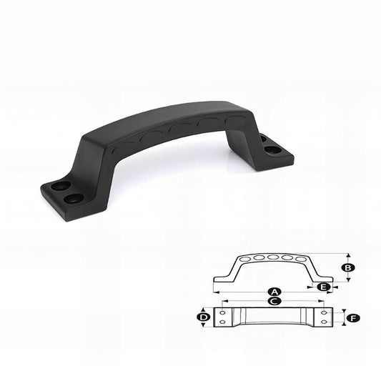 Nylon 4 hole mount grab handle with four fixing points