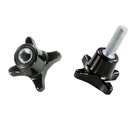 Black thermoset male/female cross pattern handwheel with durable heat-resistant material and high gloss finish