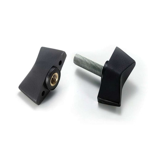 Black wing pattern handknob with nylon head and BZP steel thread for locking and adjusting