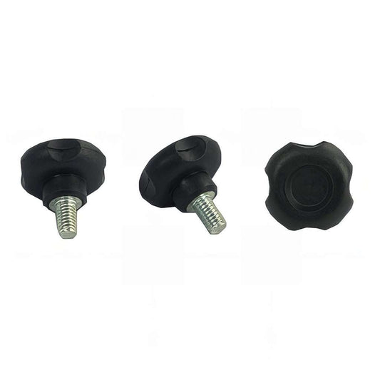4 lobe male nylon handwheel with BZP steel stud and injection moulded grip