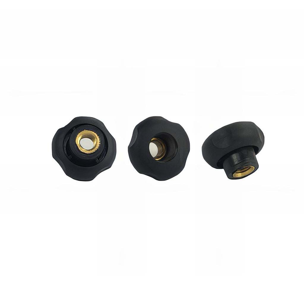 4 lobe thread handwheel with nylon grip and brass bush