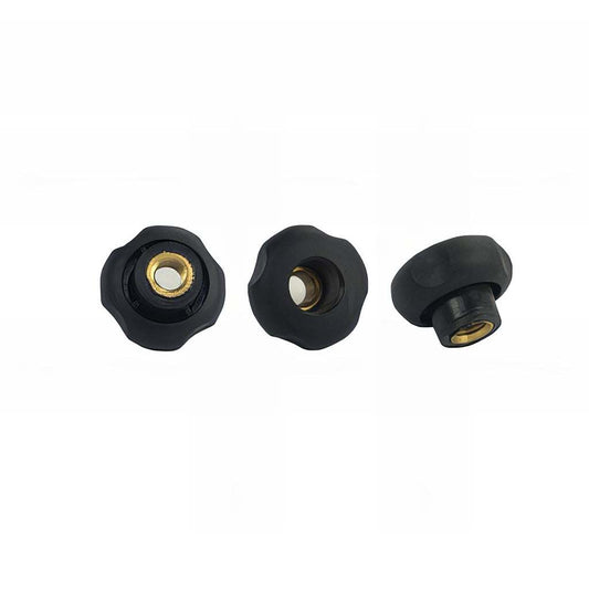 4 lobe thread handwheel with nylon grip and brass bush