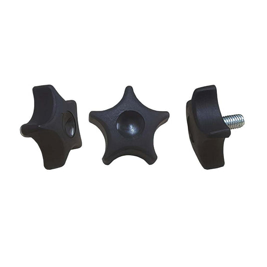5 lobe nylon hand wheel with black nylon and BZP steel studs for excellent grip