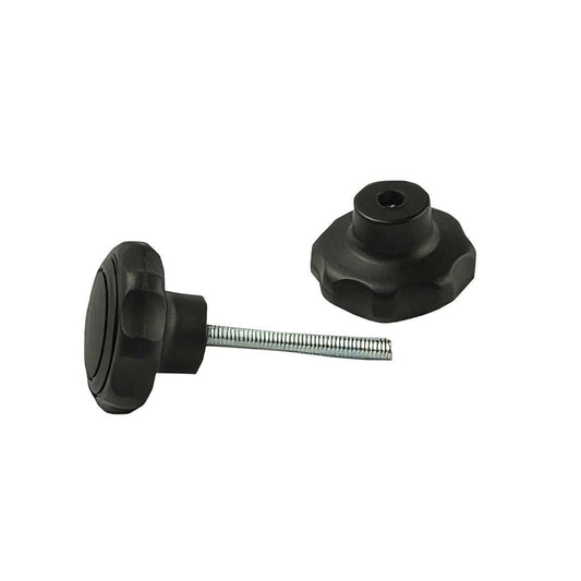 Light duty nylon handwheels with black nylon 6 body and BZP steel threads, customizable colors and logo options.