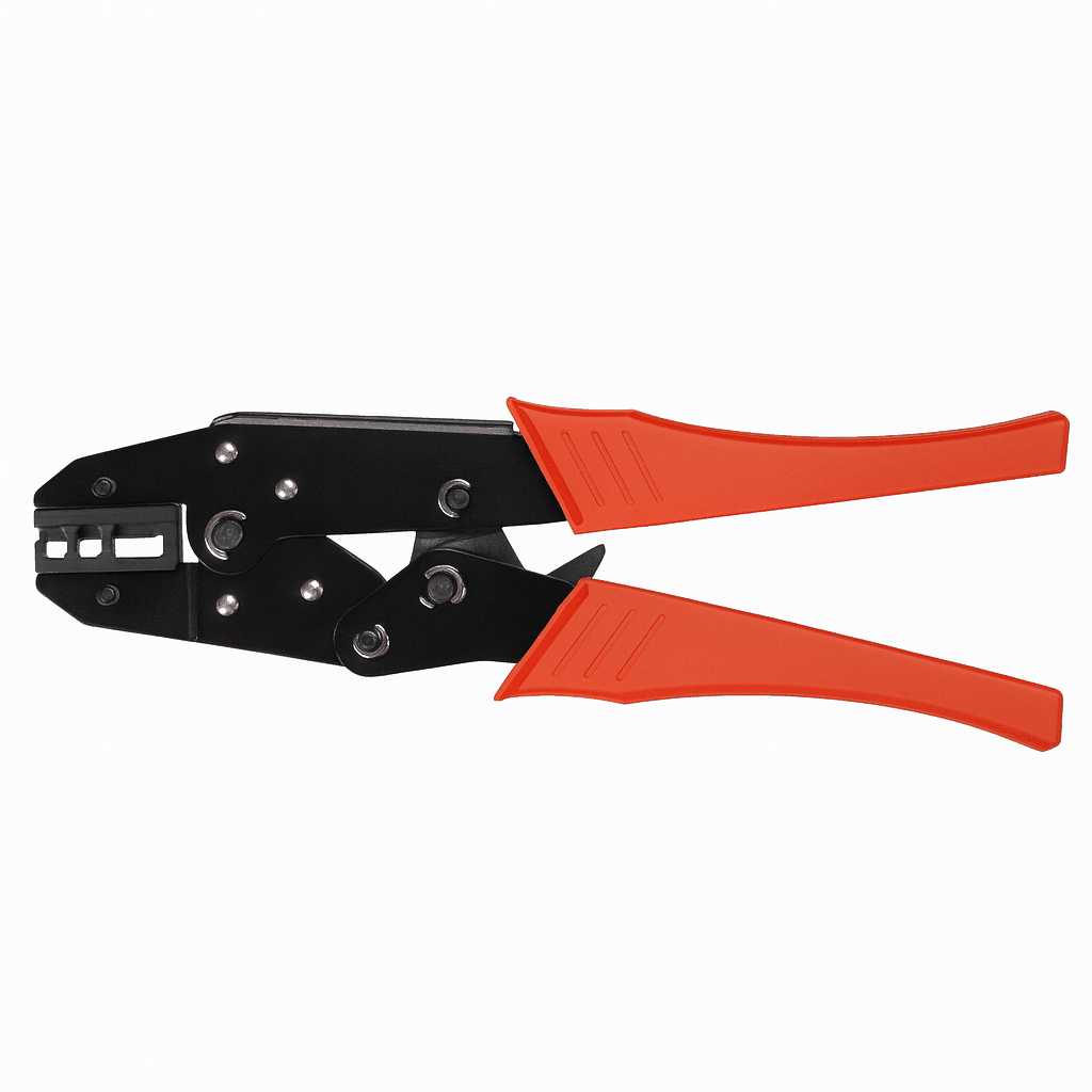 Heat Shrink Terminal crimping tool with ergonomic handles and hardened steel body for electrical connectors