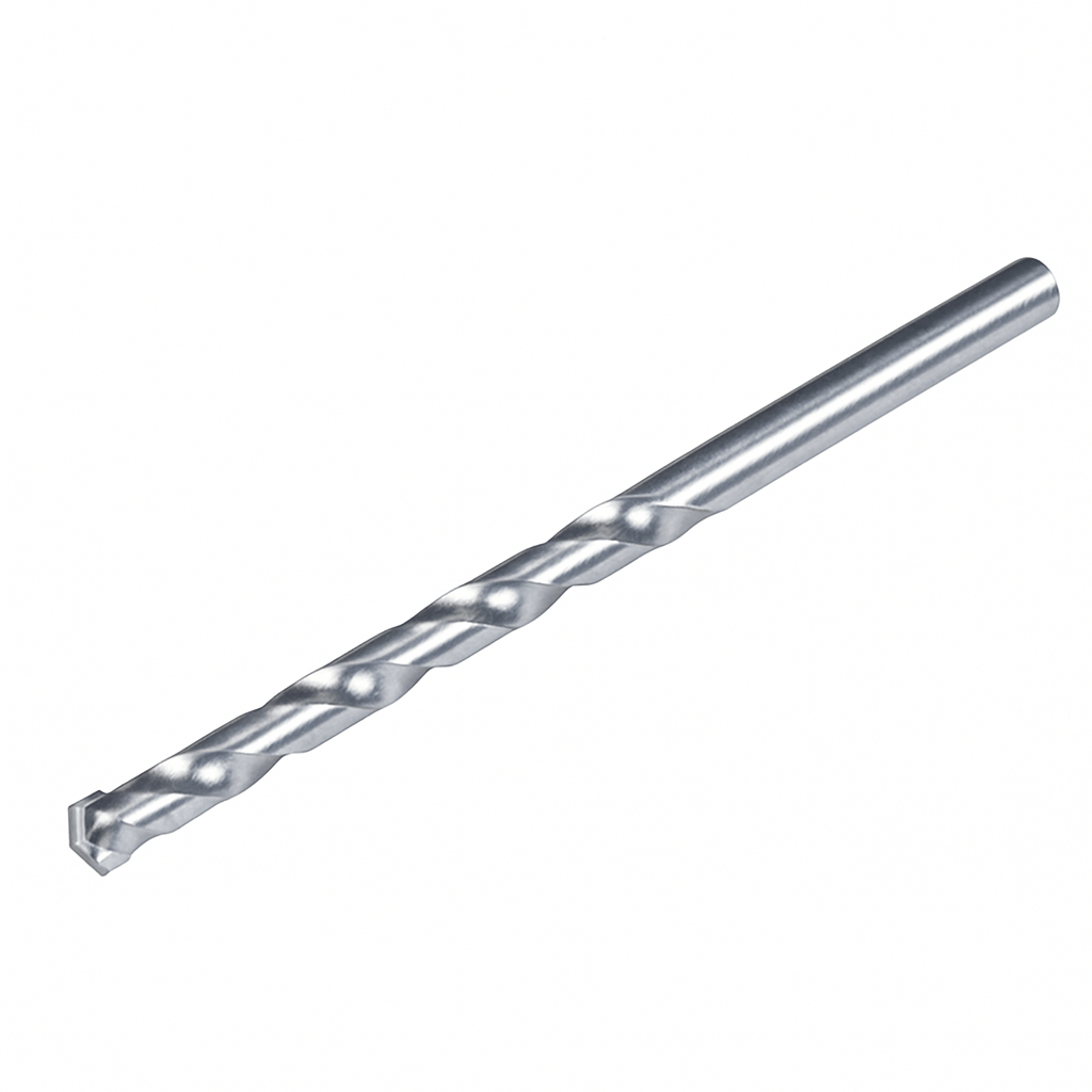 Set of tungsten carbide tipped masonry drill bits in various sizes for concrete, brick, and stone drilling tasks