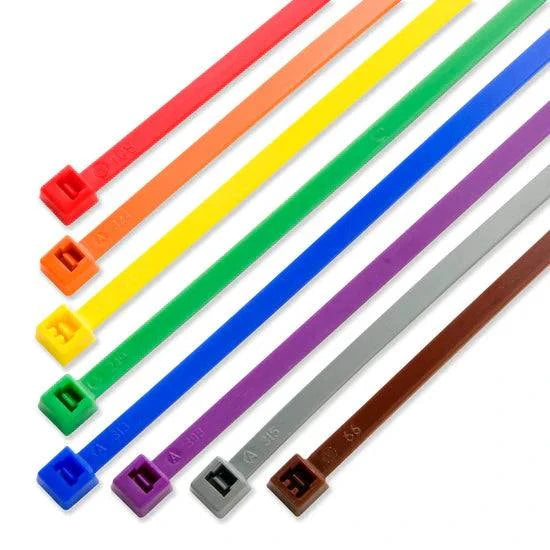 High-strength yellow nylon cable ties for electrical wiring