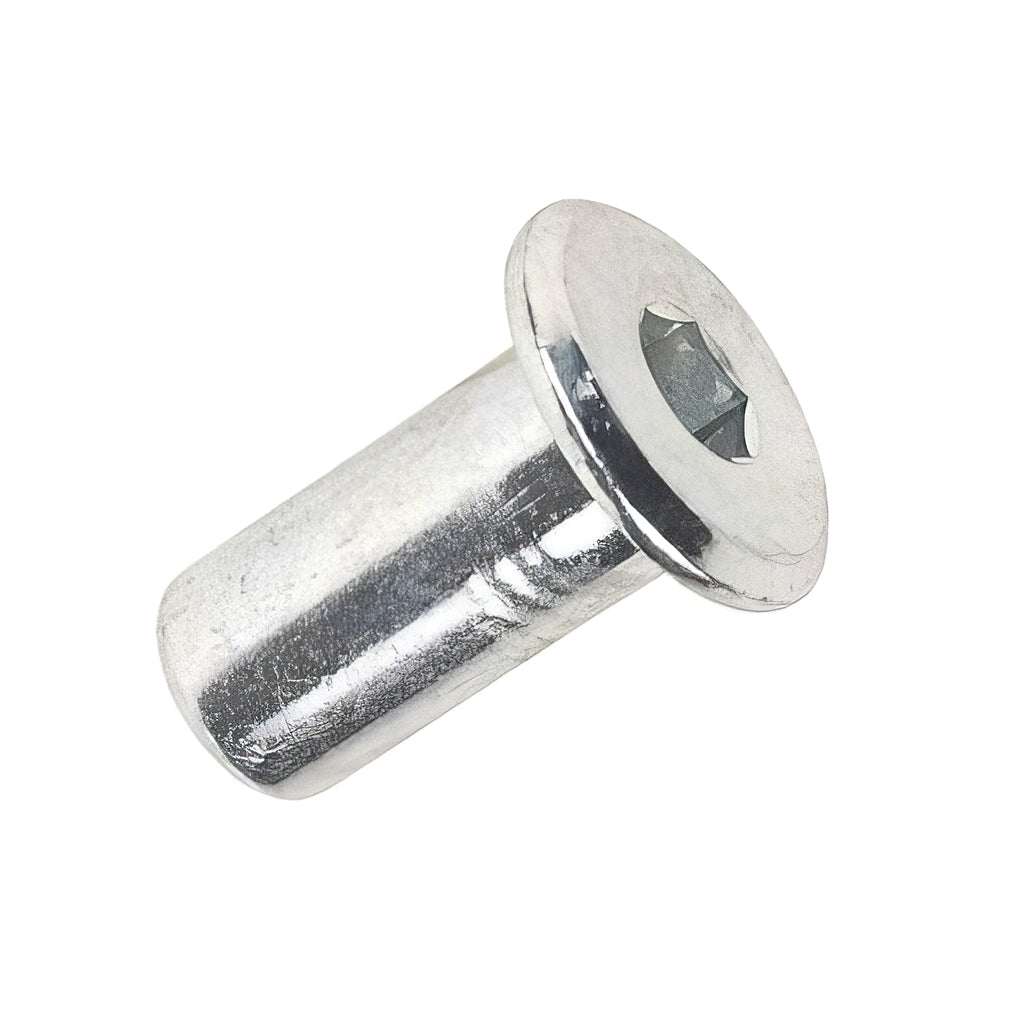 Wide low profile zinc plated joint connector nuts with socket key drive