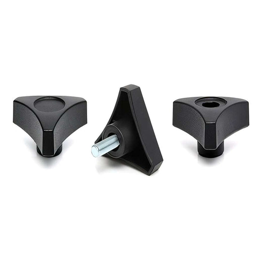 3 lobe triangular thermoplastic handwheel with threaded options