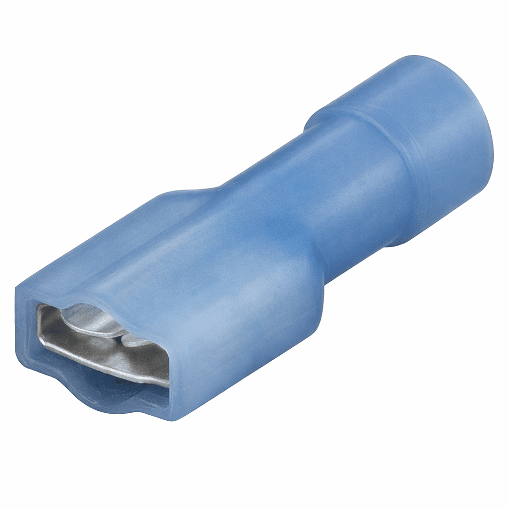 Lucar Type Disconnect Terminals brass with nylon insulation for secure electrical cable connections