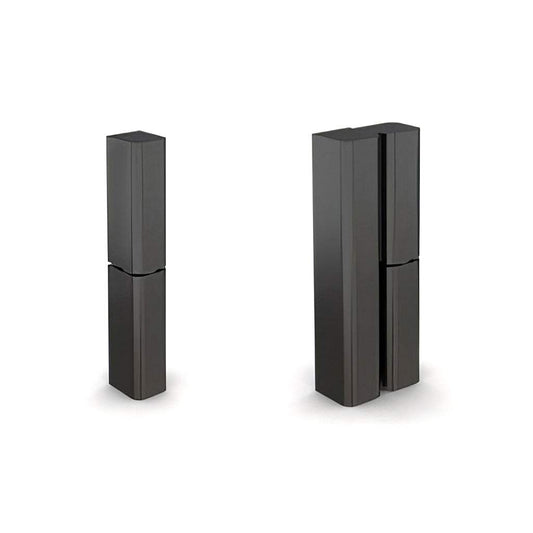 Die cast black lift off hinges with concealed fixing points and high impact resistant thermoplastic design