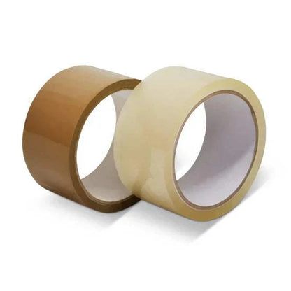 Six rolls of high-strength parcel tapes with acrylic adhesive for secure packaging and shipping