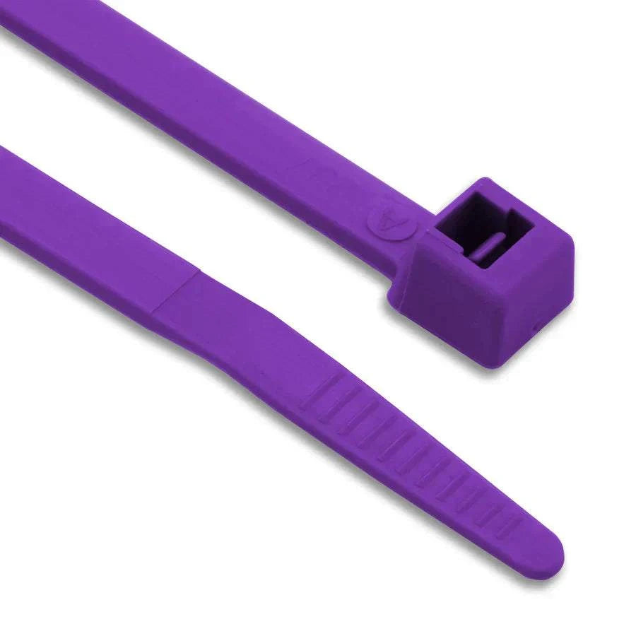 Purple coloured nylon cable ties pack of 100 for cable organization and strong secure fastening