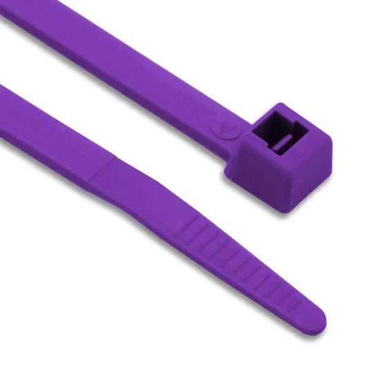 Purple coloured nylon cable ties pack of 100 for cable organization and strong secure fastening