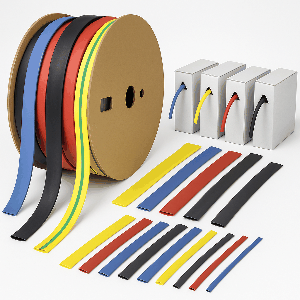 Red 3:1 adhesive lined heat shrink tubing on jumbo reel for moisture sealed cable protection