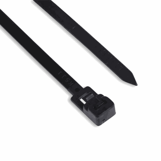 Releasable Nylon Cable Ties with trigger-release mechanism for adjustable, reusable cable bundling