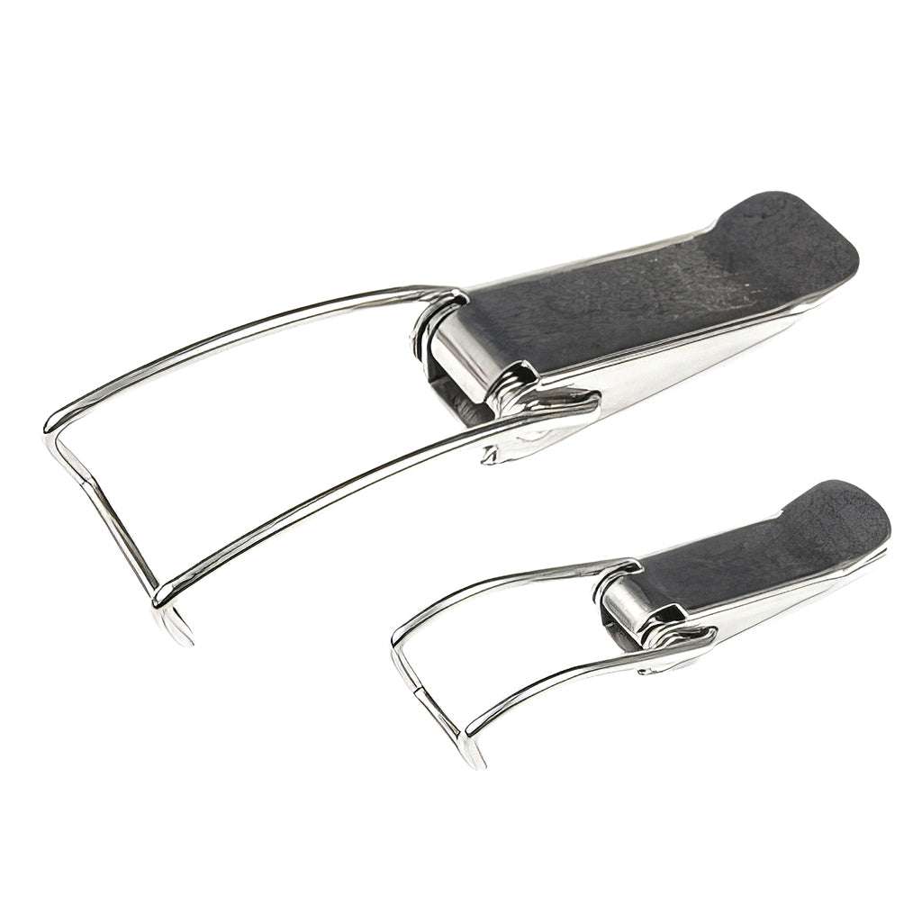 Stainless steel sprung toggle latch made of polished 304 steel for secure closure of hatches and doors