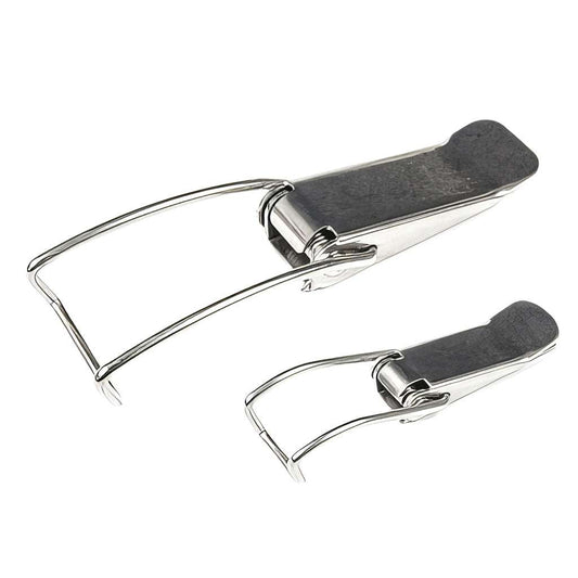 Stainless steel sprung toggle latch made of polished 304 steel for secure closure of hatches and doors