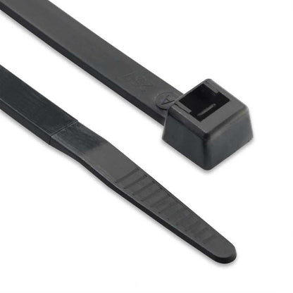 Standard black nylon cable ties pack of 100 UV-resistant high strength cable management fasteners
