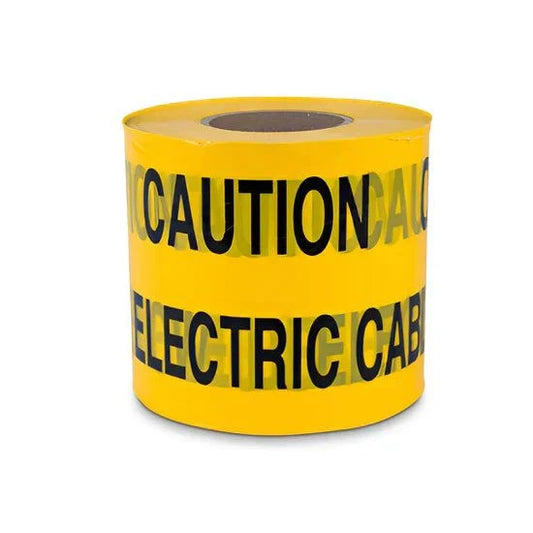 High-visibility Caution Electric Cable Below Tape for underground electrical warning and safety during excavation