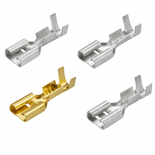 Uninsulated disconnects brass tin-plated electrical terminals for quick secure connections