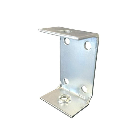 Steel baseboard brackets for M8 adjustable levelling feet with M5 fixing holes