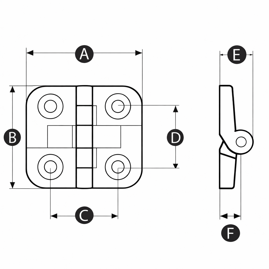 Plastic Hinge for Aluminium Extrusions