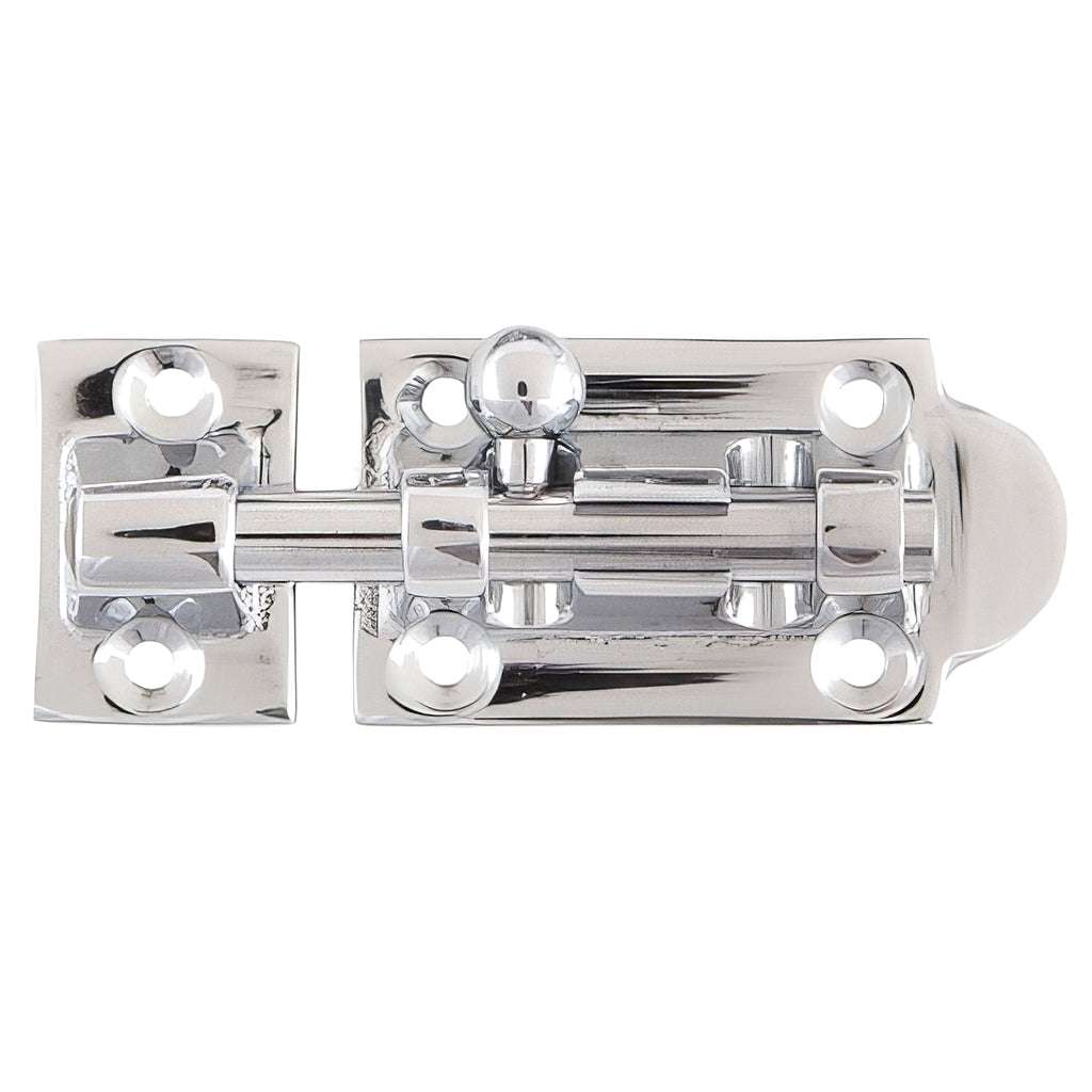 Two part locking barrel bolt chrome plated brass polished finish for doors