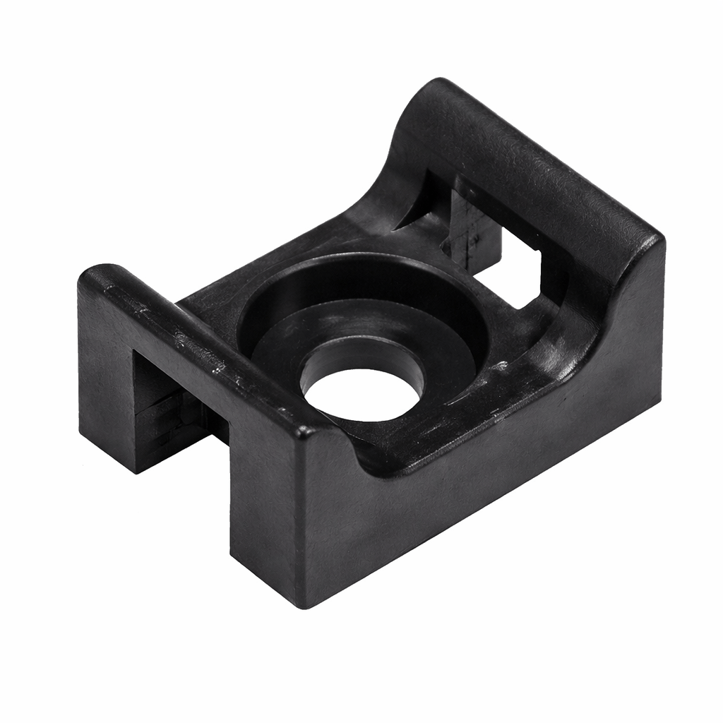 Screw mounted cable tie bases made of durable Nylon 66 for secure cable management in industrial and electrical applications