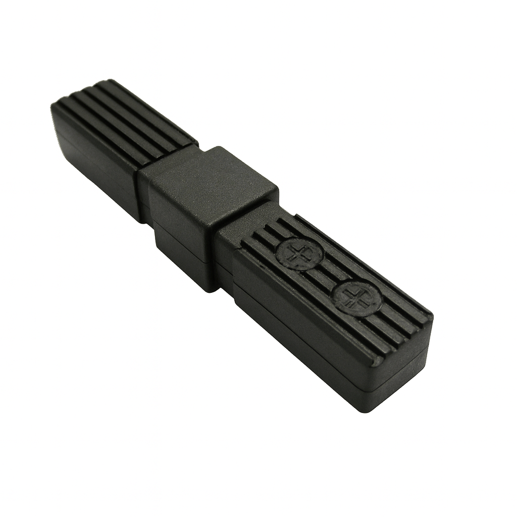 Plastic square straight tube connectors for secure modular tube joinery