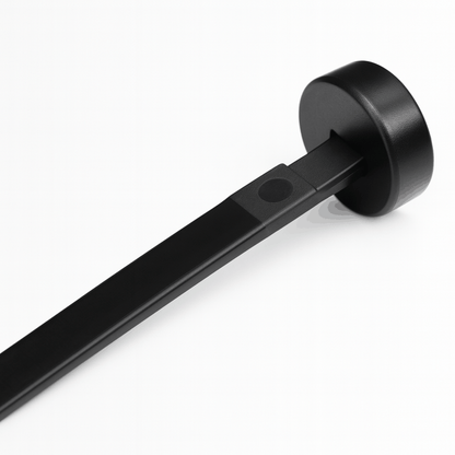High-strength Button Head / Chassis Mount Cable Ties with parallel-entry design for secure, professional cable management in automotive and industrial applications