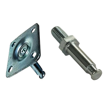 CTW Twin Wheel furniture castor fittings with plate and threaded stud options