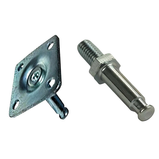 CTW Twin Wheel furniture castor fittings with plate and threaded stud options