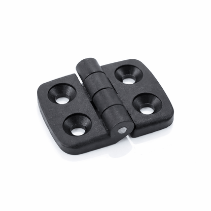 Compact plastic hinge for 20mm aluminium extrusions and cabinets