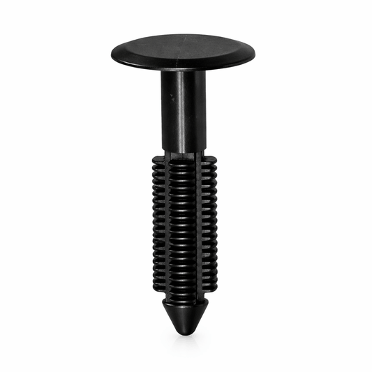 Black Nylon 66 fir tree clips FTC-BHF for panel joining, 7.14mm hole, 18.7-50.8mm length, RoHS compliant pack of 1000