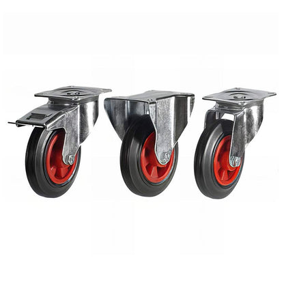 Heavy-duty waste bin castors for smooth, 360° swivel movement and 175-205KG load support