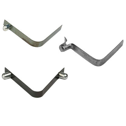 Spring button clips locking sliding tubes with steel and solid versions
