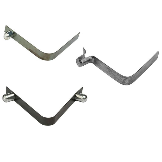 Spring button clips locking sliding tubes with steel and solid versions
