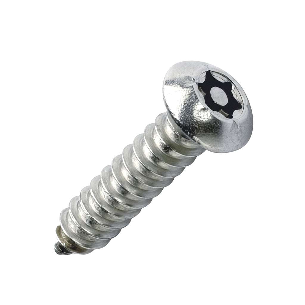 Button pan 6 lobe pin drive stainless steel security fastener with tamper-resistant center pin