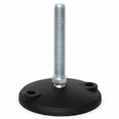 Economical heavy duty foot with adjustable tilting base for up to 900 kg load and bolt-down option