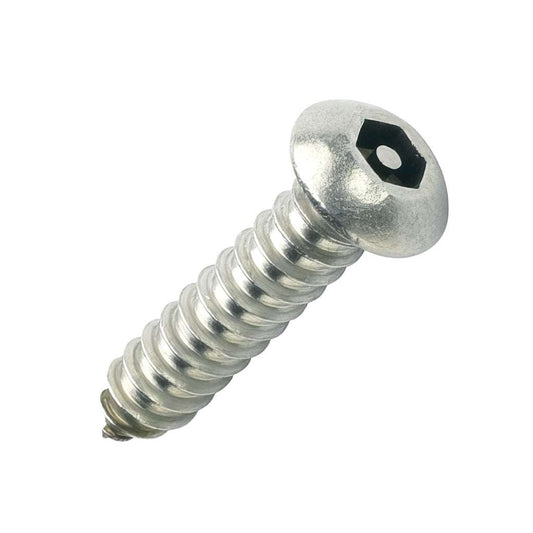 Button pan pin hex drive self tapping stainless steel security fastener screw