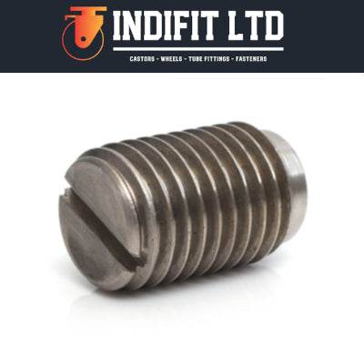 Threaded ball and spring plunger with blackened steel and stainless steel options for secure workpiece positioning and locking.