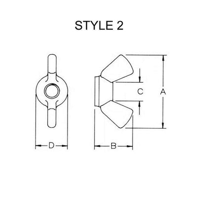 Metric Nylon Wing Nuts - DIN 315