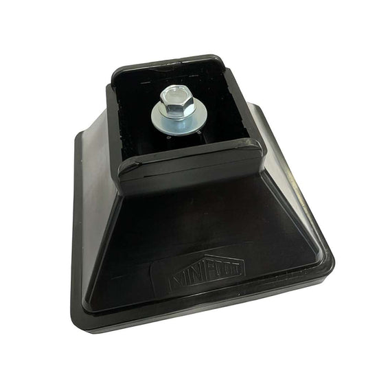 Black plastic mini foot with nylon base for data cabling and HVAC, TUV certified