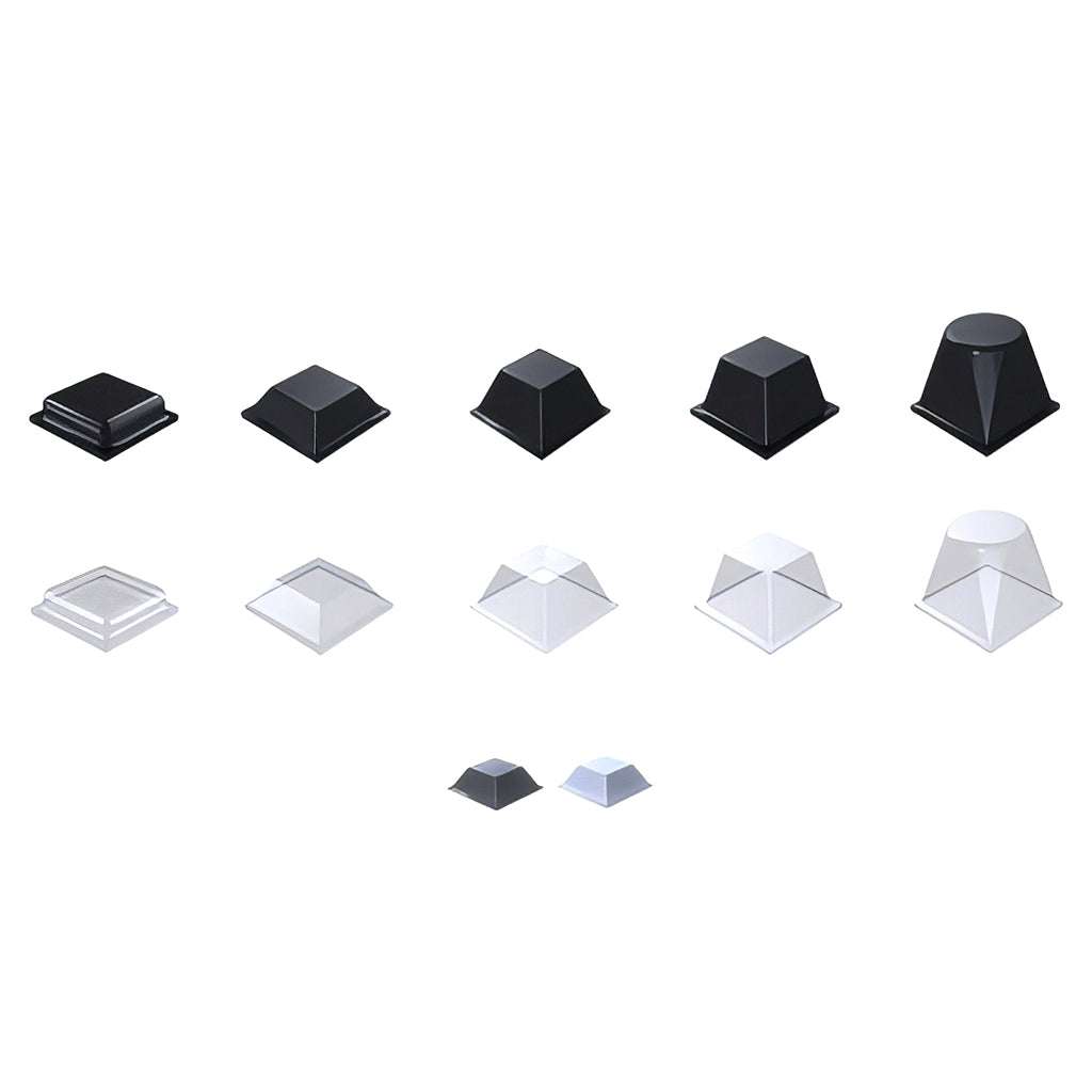 Self adhesive buffer feet square polyurethane pads with adhesive backing for cushioning and silencing applications