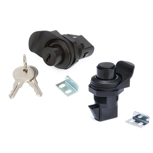 PCL push to close camlock latch black polycarbonate slam latch with push-button opening and optional key lock