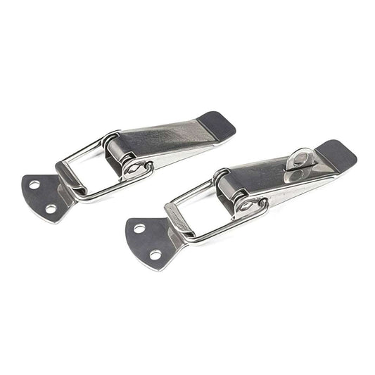 Stainless steel sprung toggle latch with catch plate for industrial use
