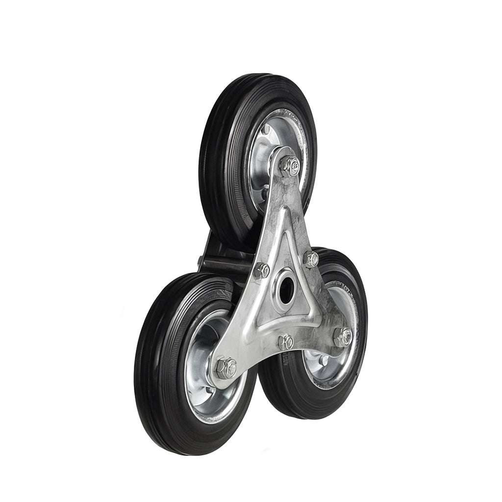 Stair climber castors with tri-star multi-wheel design for smooth heavy load transport over stairs and uneven surfaces