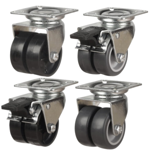 Light Duty - Plate Fitting Twin Wheel Castors